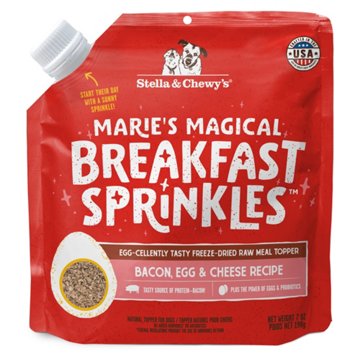 Stella & Chewy's Marie's Magical Breakfast Sprinkles Freeze Dried Raw Dog Food Meal Topper - Bacon, Egg & Cheese Recipe