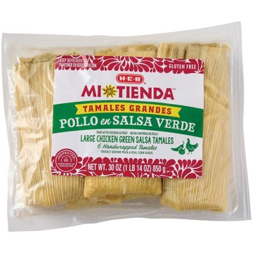 H-E-B Mi Tienda Tamales Grandes Pollo con Salsa Verde - Chicken Green Salsa, 6 ct
