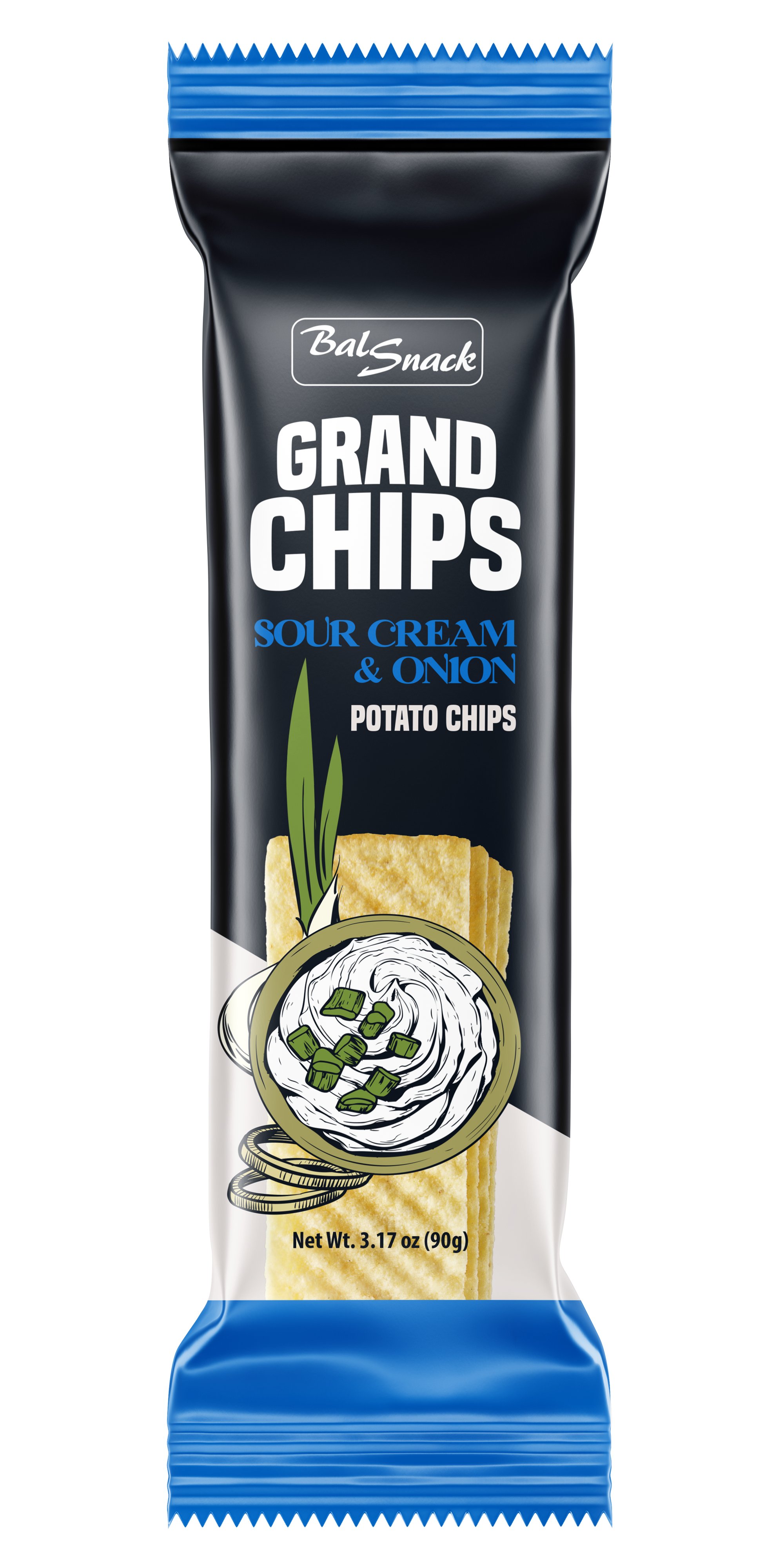 Balsnack Sour Cream & Onion Grand Potato Chips, 3.17 oz | Central ...