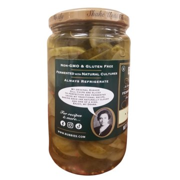 Bubbies Kosher Dill Pickle Chips, 25 oz