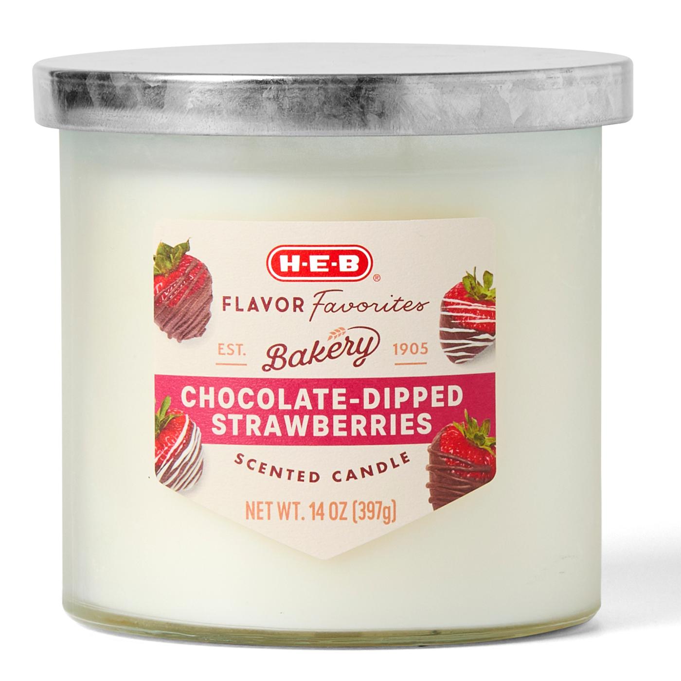 H-E-B Flavor Favorites Bakery Chocolate-Dipped Strawberries Scented Candle; image 1 of 4