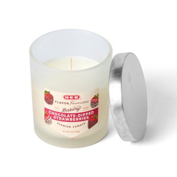 H-E-B Flavor Favorites Bakery Chocolate-Dipped Strawberries Scented Candle, 4 oz