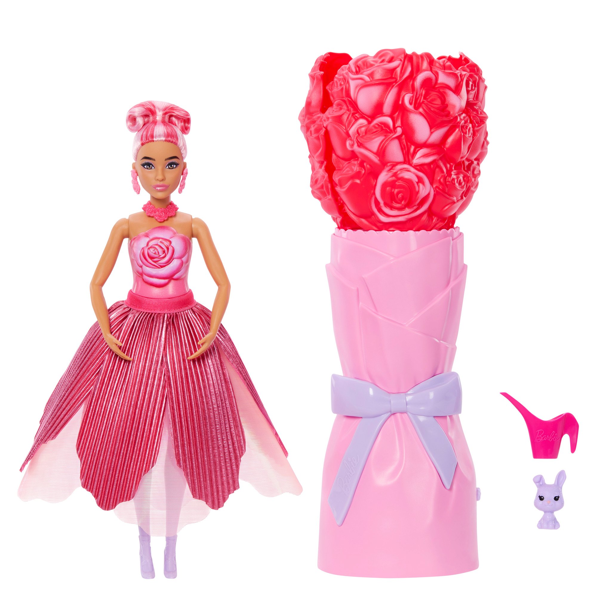 Barbie Petal Pop Flower Doll & Bunny - Rose - Shop Action figures ...