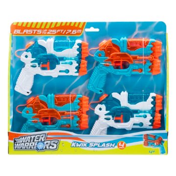 Water Warriors Kwik Splash Water Blasters, 4 pk