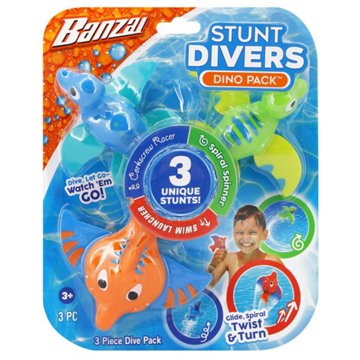 Banzai Stunt Divers Dinosaur Pack, 3 pk