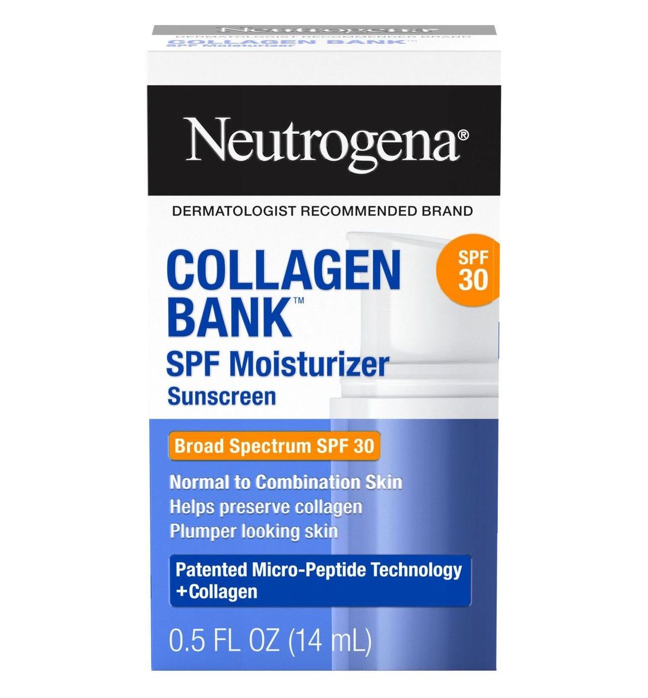 Neutrogena Collagen Bank Moisturizer Sunscreen - SPF 30; image 1 of 7