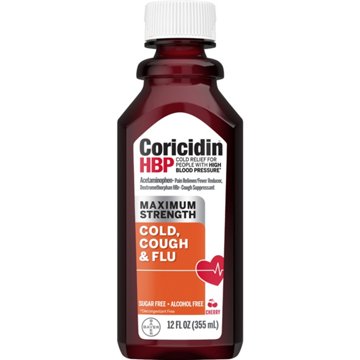 Coricidin High Blood Pressure Maximum Strength Cough, Cold & Flu Pain Relief Liquid - Cherry
