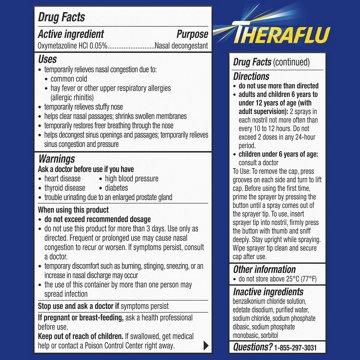 Theraflu Severe Congestion Relief Nasal Mist, 0.34 Fl Oz