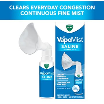 Vicks VapoMist Saline, Gentle Mist With Soothing Vicks Vapors, Non-Medicated