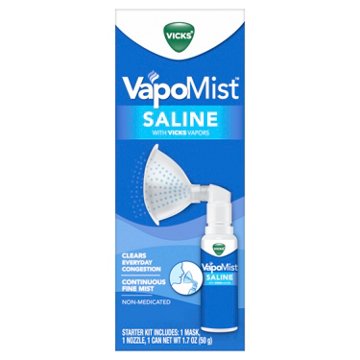 Vicks VapoMist Saline, Gentle Mist With Soothing Vicks Vapors, Non-Medicated