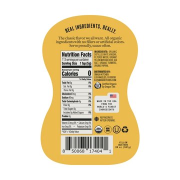 Smash Kitchen Organic Yellow Mustard, 8 oz