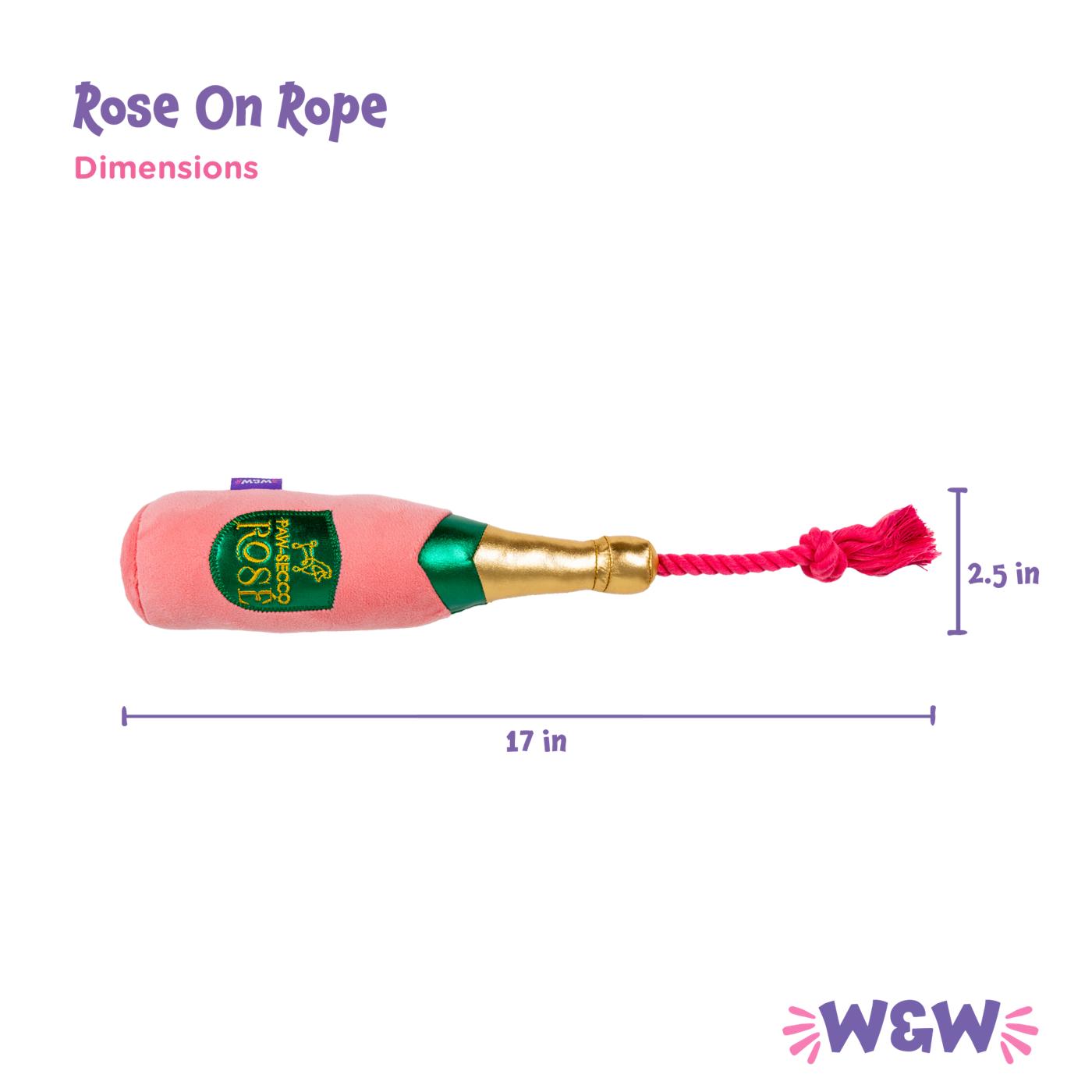 Woof & Whiskers Pawsecco Rose With Rope Dog Toy; image 4 of 5