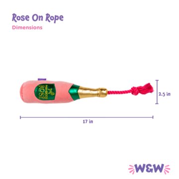 Woof & Whiskers Pawsecco Rose With Rope Dog Toy