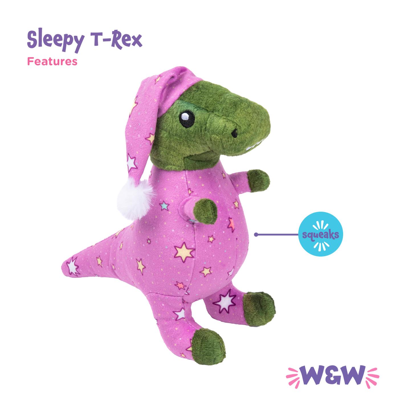 Woof & Whiskers Sleepy T-Rex Dog Toy; image 4 of 5