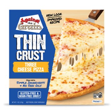 Against the Grain Gluten Free Thin Crust Three Cheese Frozen Pizza