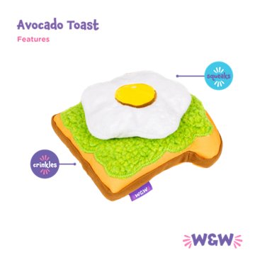 Woof & Whiskers Avocado Toast Dog Toy