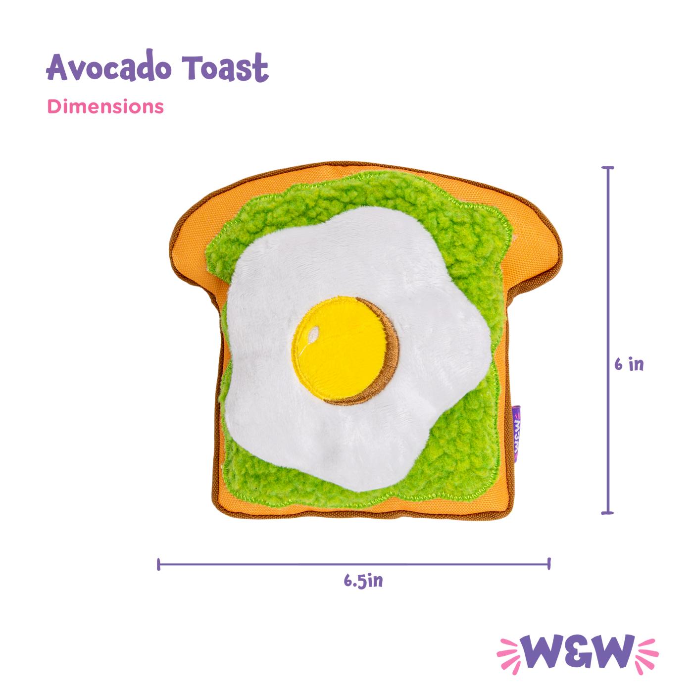 Woof & Whiskers Avocado Toast Dog Toy; image 4 of 5