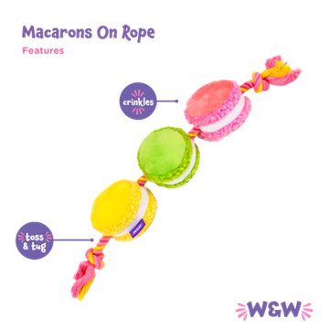 Woof & Whiskers Macarons On Rope Dog Toy