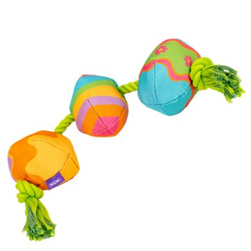 Woof & Whiskers 3 Eggs On Rope Dog Toy
