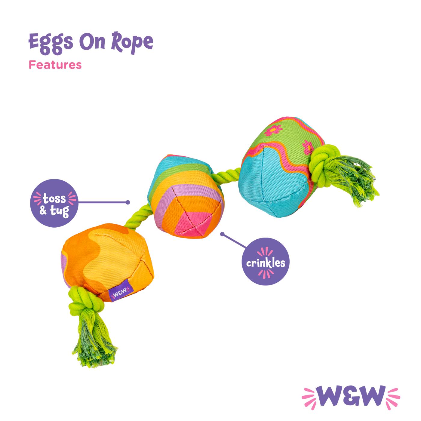 Woof & Whiskers 3 Eggs On Rope Dog Toy; image 2 of 6