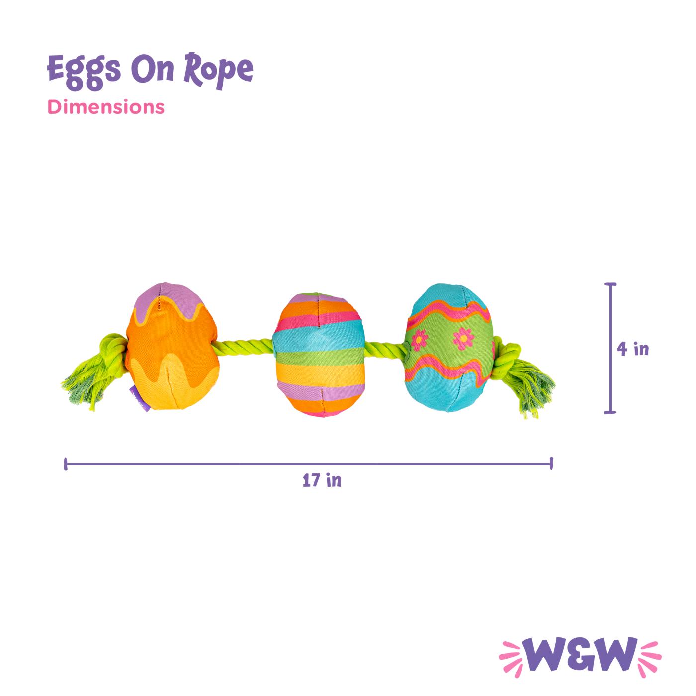 Woof & Whiskers 3 Eggs On Rope Dog Toy; image 6 of 6