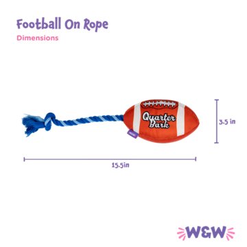 Woof & Whiskers Football With Rope Dog Toy