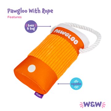 Woof & Whiskers Pawgloo With Rope Dog Toy