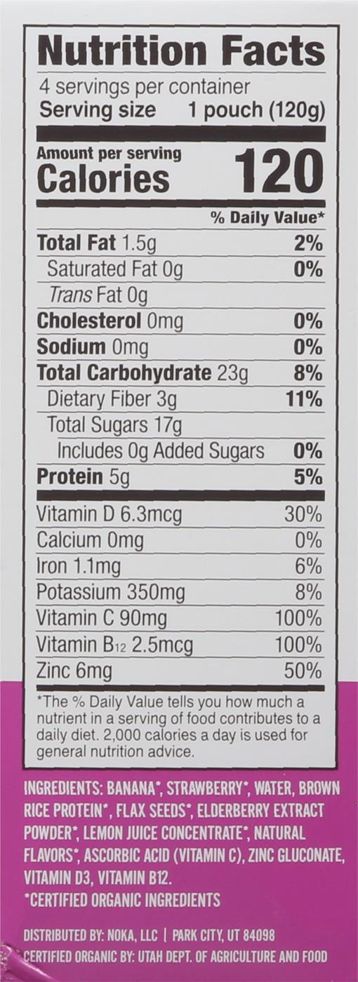 Noka Superfood Smoothies + Immune Support Pouches - Strawberry Banana; image 4 of 6