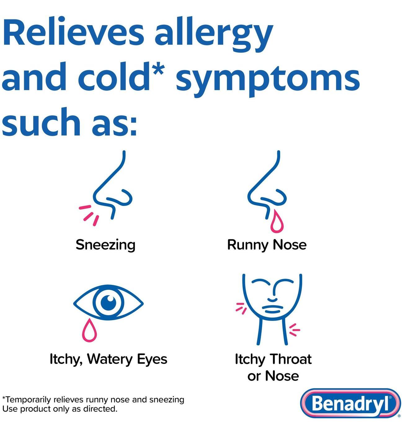 Benadryl Antihistamine Allergy Relief Liquid - Wild Cherry; image 7 of 7