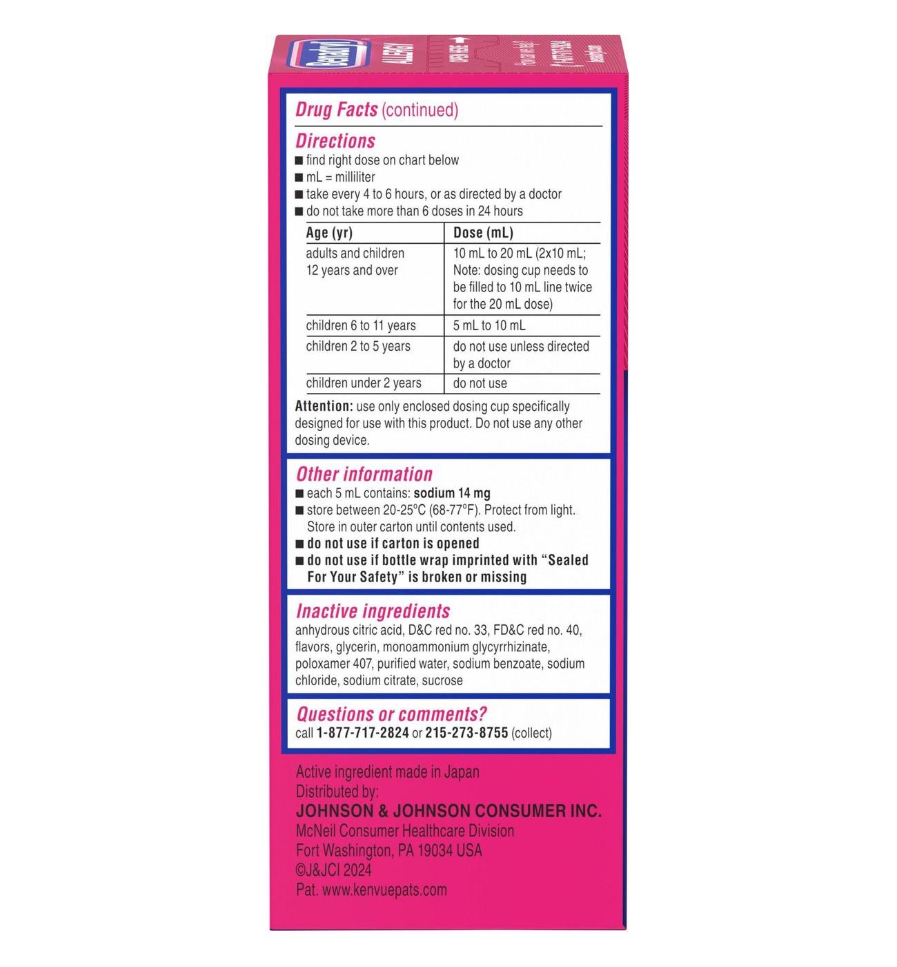 Benadryl Antihistamine Allergy Relief Liquid - Wild Cherry; image 2 of 7