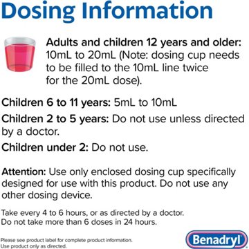 Benadryl Antihistamine Allergy Relief Liquid - Wild Cherry