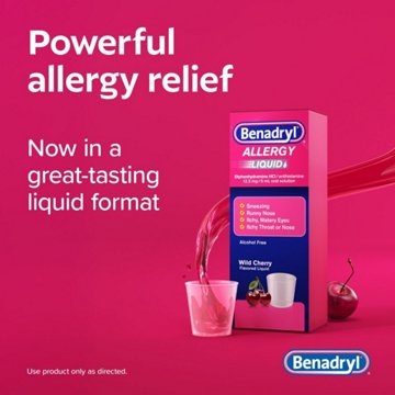 Benadryl Antihistamine Allergy Relief Liquid - Wild Cherry