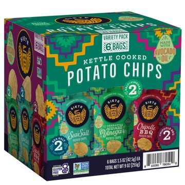 Siete Kettle Cooked Potato Chips Variety Pack 1.5 oz Bags