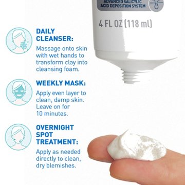 CeraVe Acne Clay to Foam Cleanser with 2% Salicylic Acid