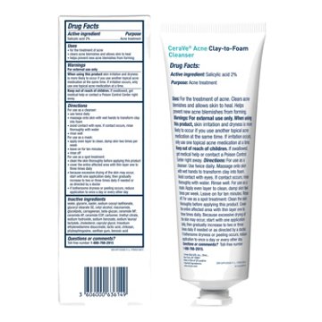 CeraVe Acne Clay to Foam Cleanser with 2% Salicylic Acid