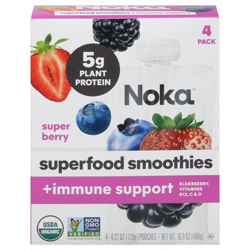 Noka Super Berry Superfood Smoothies + Immune Support , 4 pk