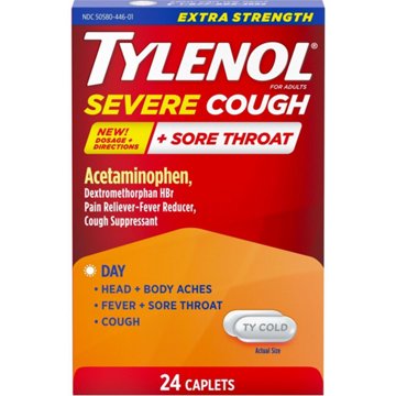 Tylenol Daytime Extra Strength Severe Cough & Sore Throat Caplets