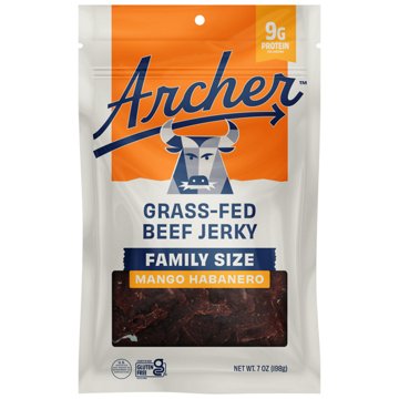 Archer Family Size 9g Protein Grass-Fed Beef Jerky - Mango Habanero, 7 oz