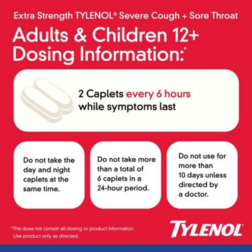 Tylenol Daytime & Nighttime Extra Strength Severe Cough Sore Throat Caplets