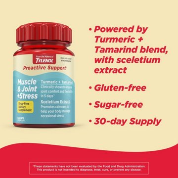 Tylenol Proactive Support Muscle, Joint & Stress Turmeric & Sceletium Caplets