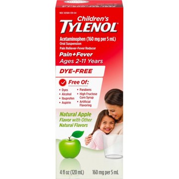 Tylenol Children's Dye Free Pain Relief & Fever Reducer - Apple