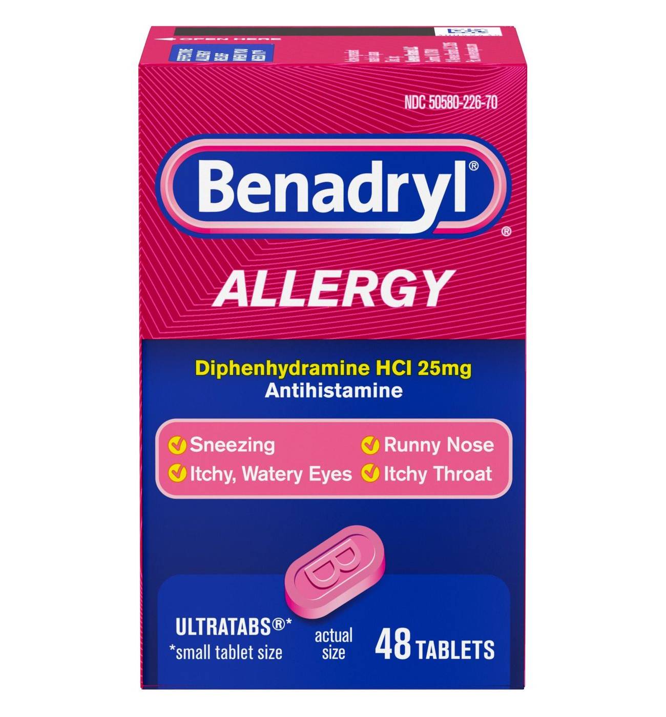Benadryl Antihistamine Allergy Relief Ultratabs Tablets; image 1 of 5