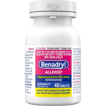 Benadryl Antihistamine Allergy Relief Ultratabs Tablets