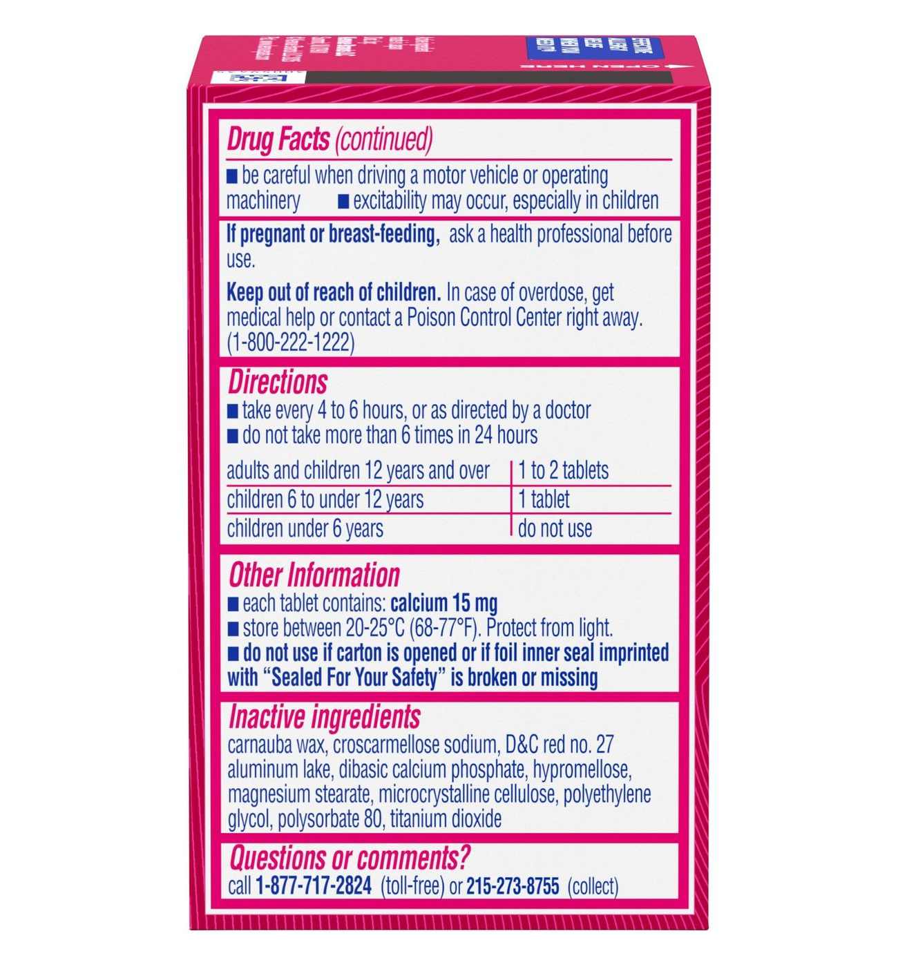Benadryl Antihistamine Allergy Relief Ultratabs Tablets; image 3 of 5
