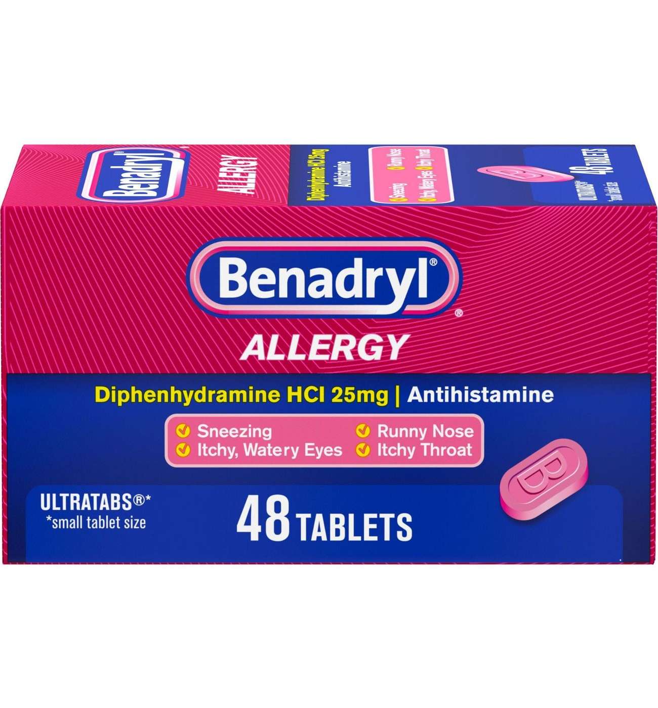 Benadryl Antihistamine Allergy Relief Ultratabs Tablets; image 4 of 5