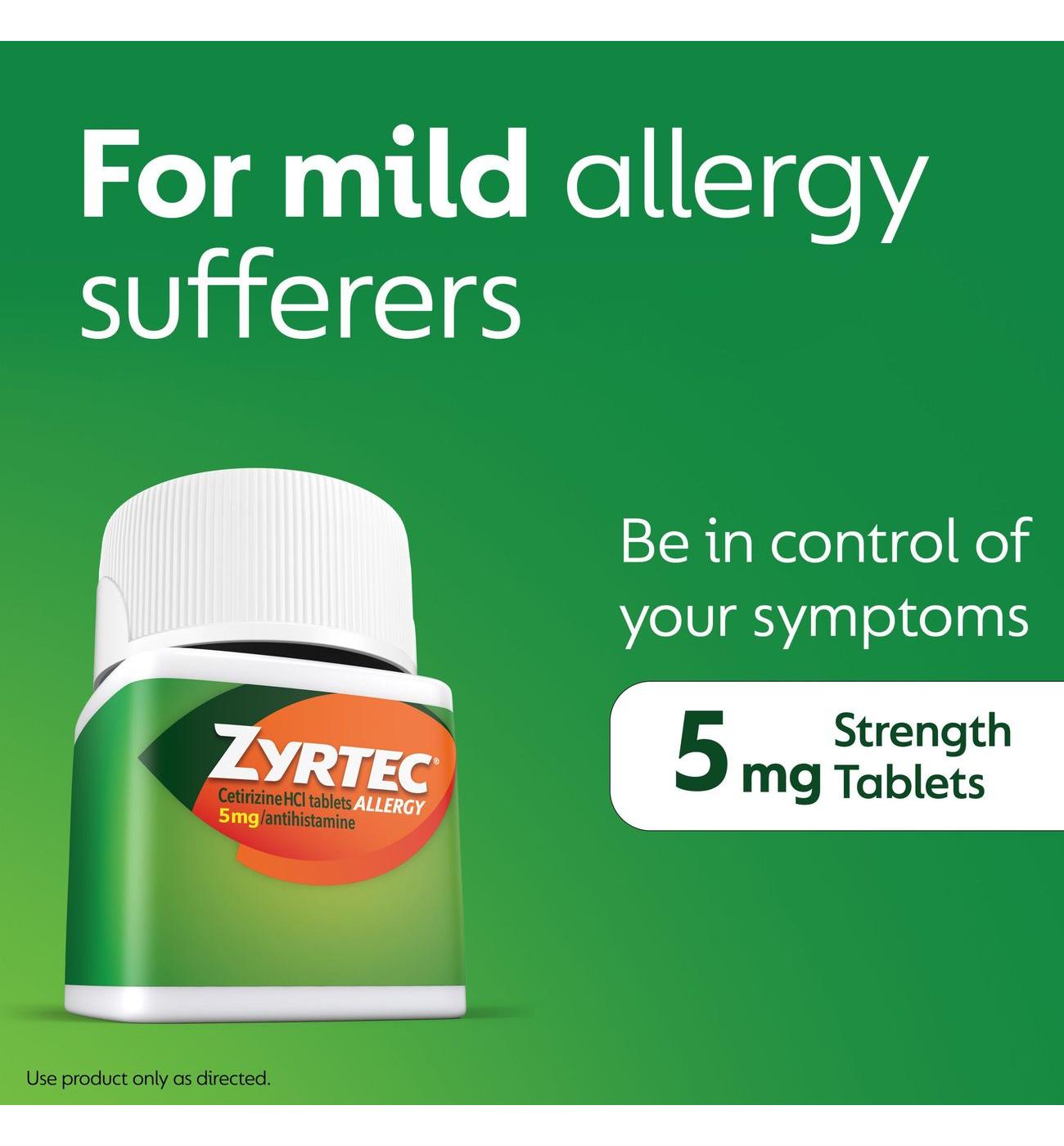 Zyrtec Indoor & Outdoor Allergy Relief 5 mg Antihistamine Tablets; image 8 of 8