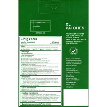 Biofreeze Menthol Muscle Pain Relief Patches - Extra Large, 4 ct