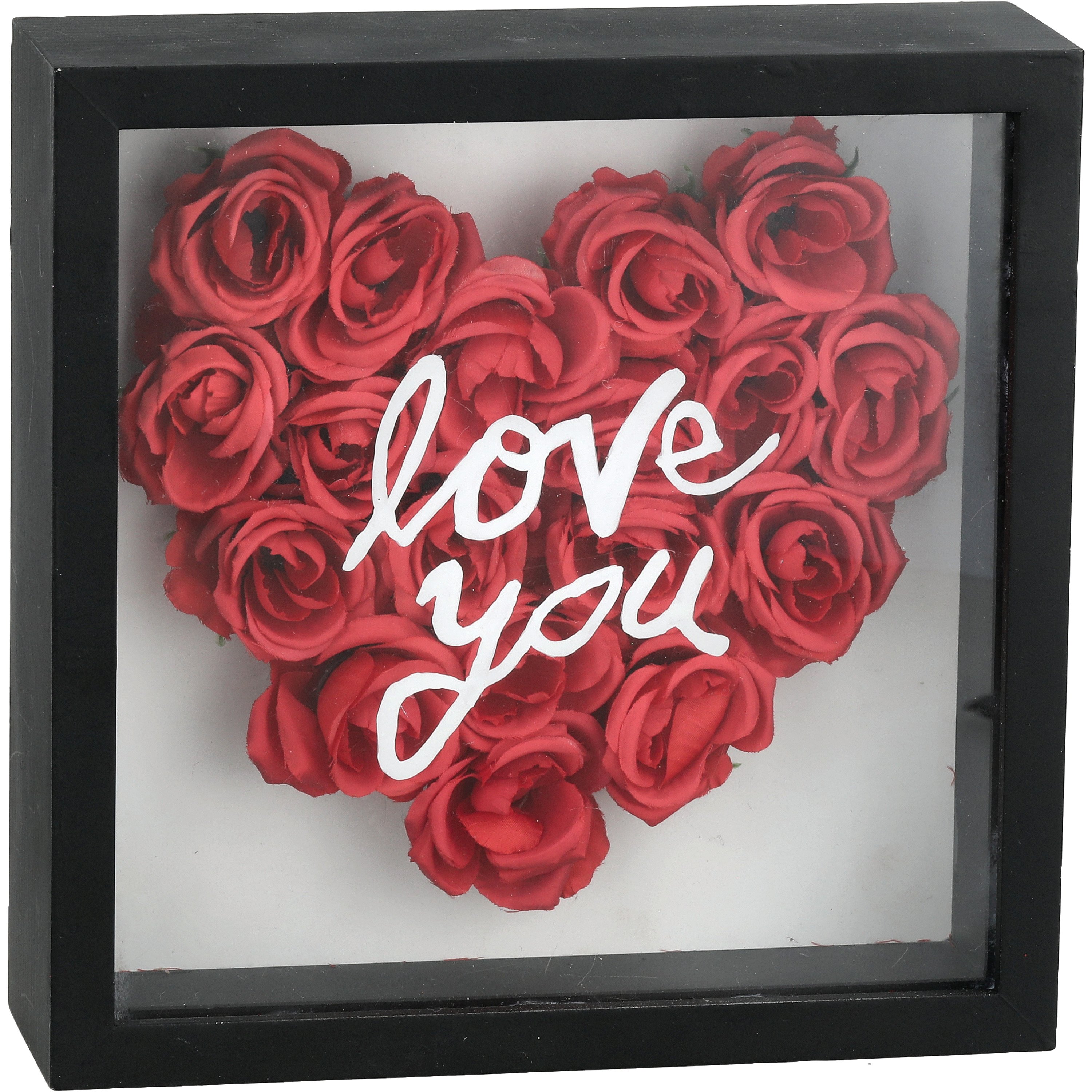 Destination Holiday Love You Roses Shadow Box Valentine's Tabletop ...