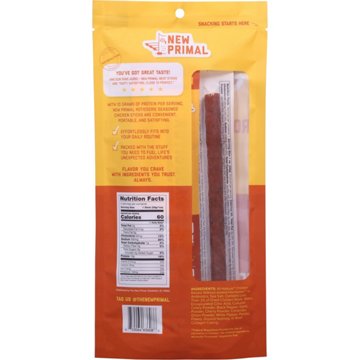 New Primal Zero Sugar 10g Protein Rotisserie Seasoned Chicken Sticks, 5 ct