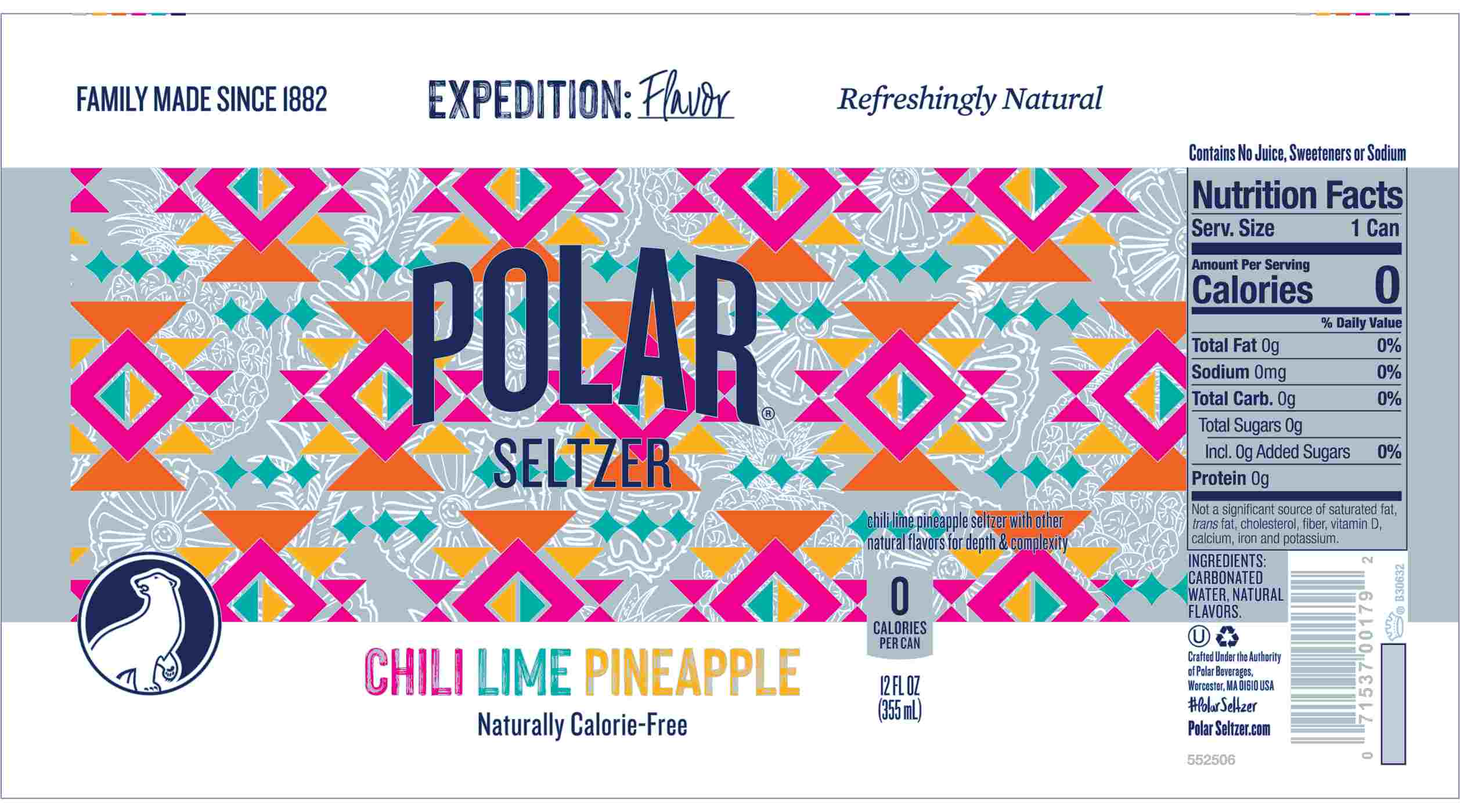 Polar Seltzer Water Chili Lime Pineapple 8 pk Cans; image 6 of 8
